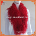dyed mongolian fur red color tibet lamb scarf